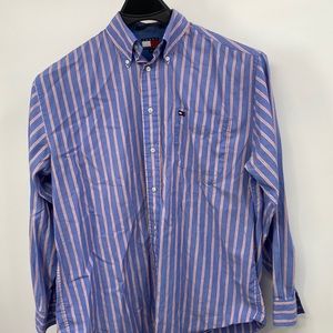 Caribbean Joe Button Up Shirt Multicolor Stripe Long Sleeve Pocket Men's  M
